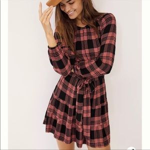 Anthropologie Cloth & Stone Daia Plaid Dress